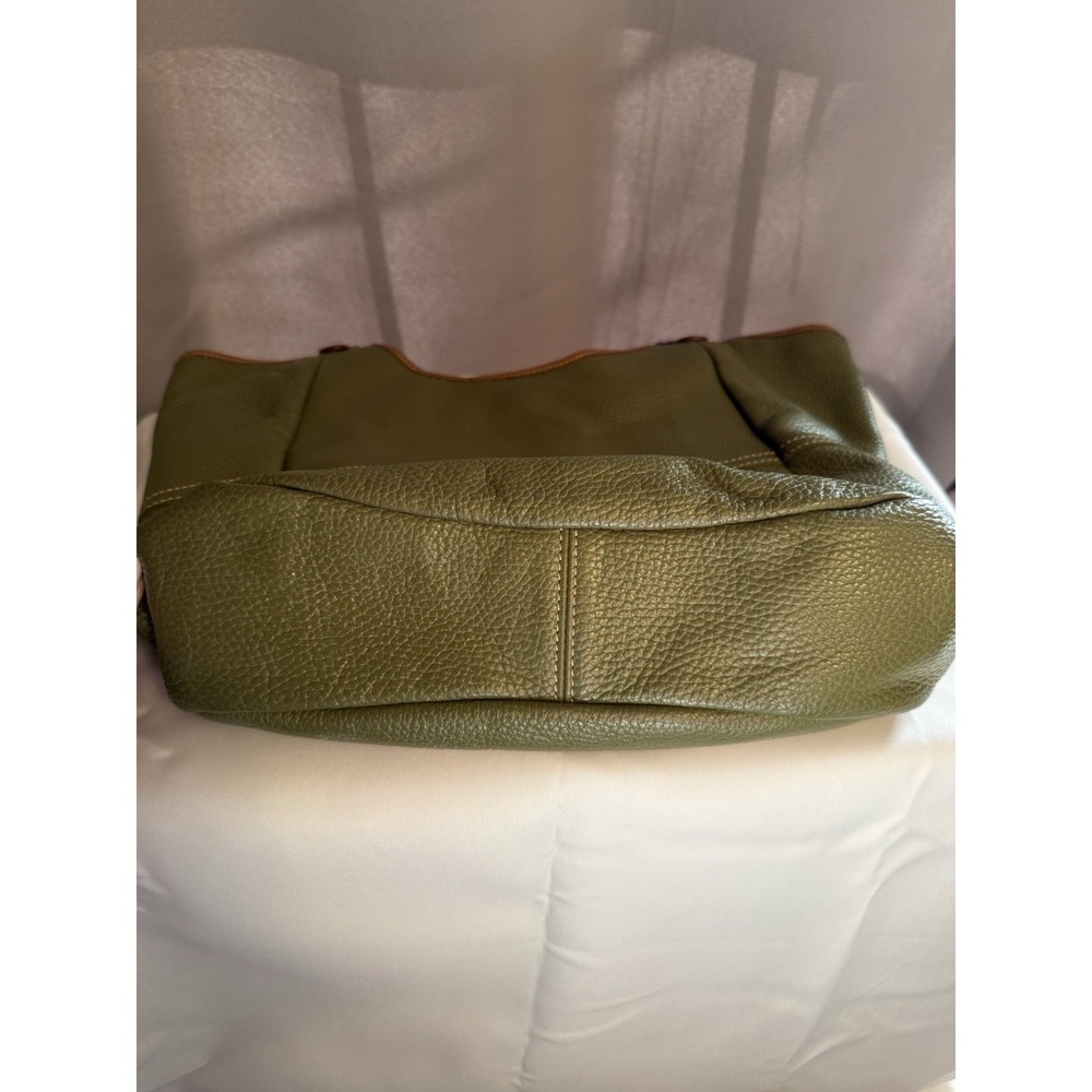 Sundance Soft Pebbled Italian Leather Shoulder Bag Handbag Purse Green EUC - Picture 3 of 12